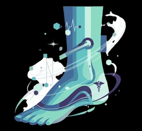 Cyber leg prosthetic illustration