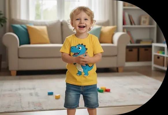 Happy young child at age 3