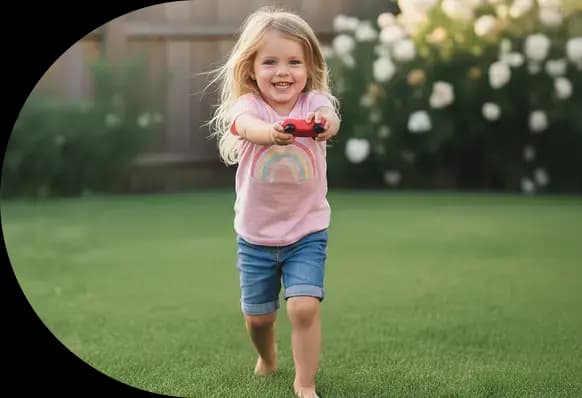 Child at age 5 playing