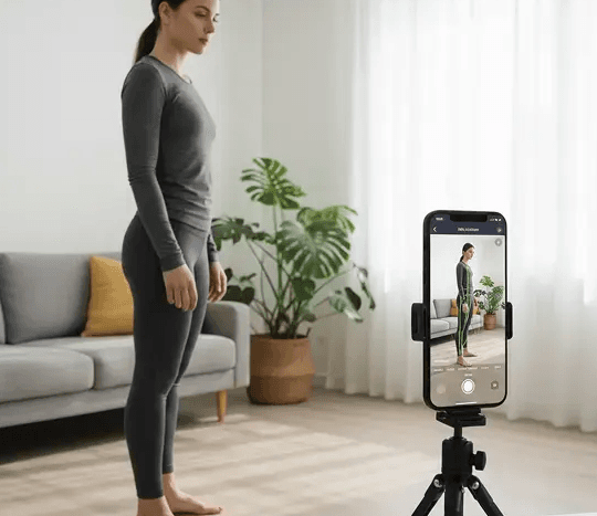 woman recording herself